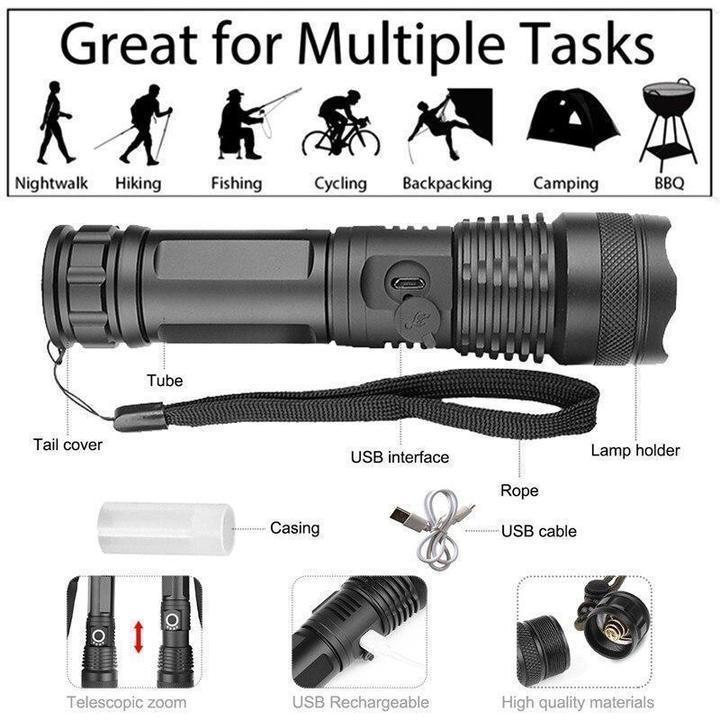 NightPal™ - illuminate - 90000 lumens Xhp50.2 Bright Flashlight